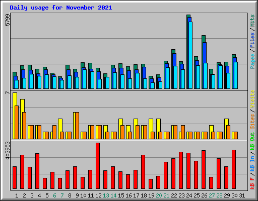 Daily usage for November 2021