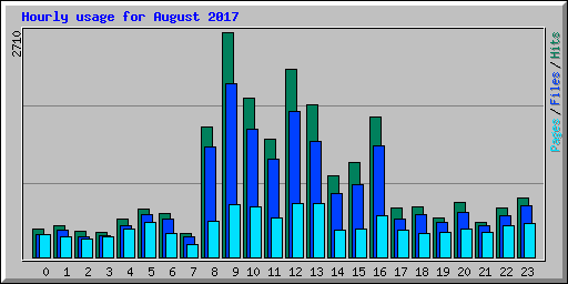 Hourly usage for August 2017