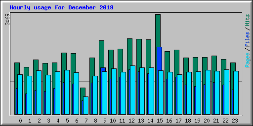 Hourly usage for December 2019