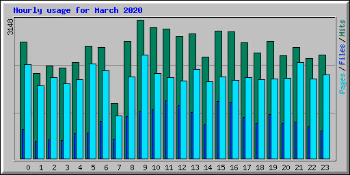 Hourly usage for March 2020