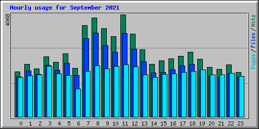 Hourly usage for September 2021