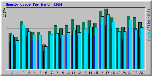 Hourly usage for March 2024